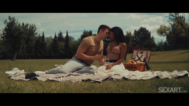 Превью Влюбленная парочка устроила нежный секс на пикнике № 44729